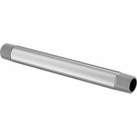 BSC PREFERRED Standard-Wall 316/316L Stainless Steel Threaded Pipe Threaded on Both Ends 3/8 BSPT 6 Long 5470N153